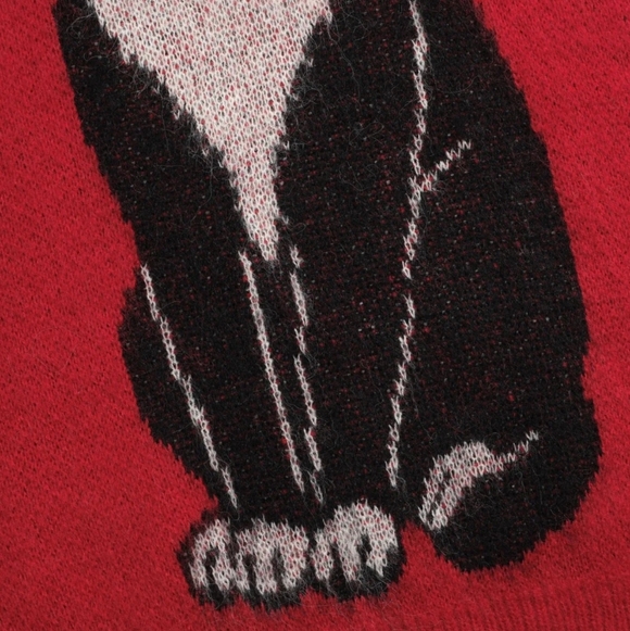 Red Sweater with Cat and Floral Design. NWOT - Picture 5 of 10